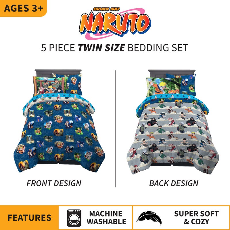 Franco Naruto Anime Bedding Super Soft Comforter And Sheet Set With Sham, 5 Piece Twin Size, By Franco - Image 2
