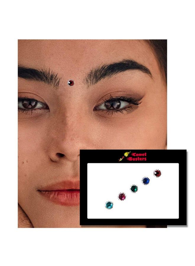 Comet Busters Stone Multicolor Bindi With Diamond Border (8 Mm) (Bin374) - Image 3