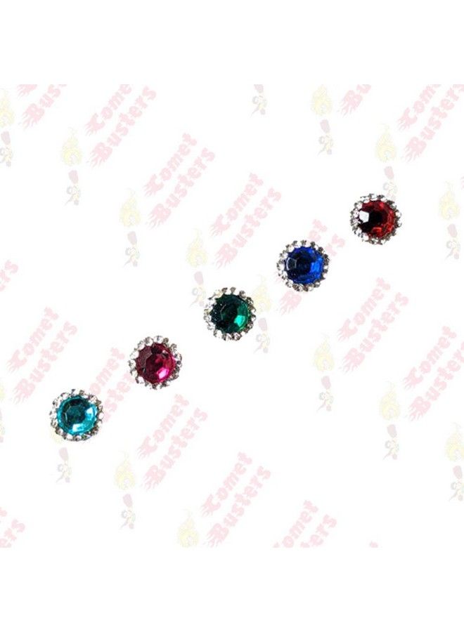 Comet Busters Stone Multicolor Bindi With Diamond Border (8 Mm) (Bin374) - Image 5