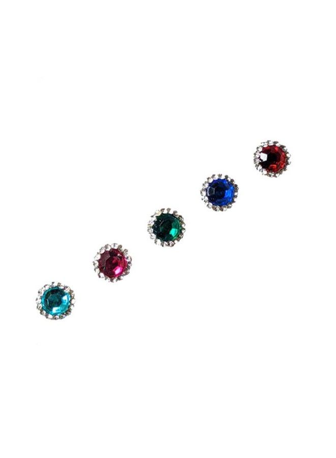 Comet Busters Stone Multicolor Bindi With Diamond Border (8 Mm) (Bin374) - Image 2