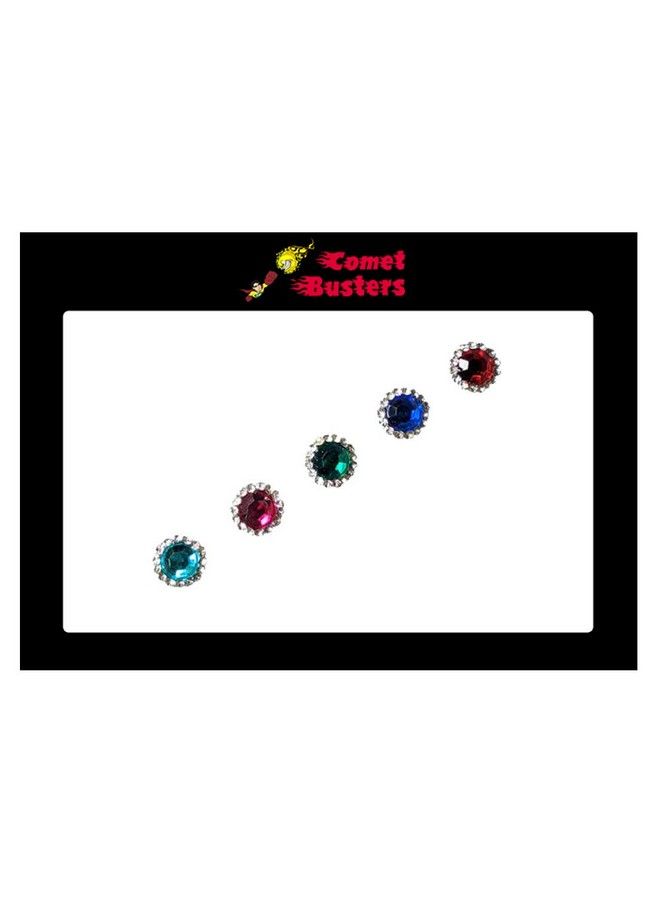 Comet Busters Stone Multicolor Bindi With Diamond Border (8 Mm) (Bin374) - Image 4