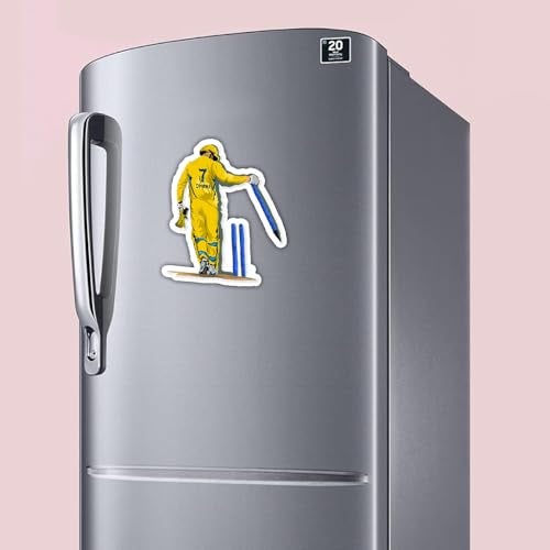 Deep Print Dhoni Acrylic Fridge Magnet, Dhoni Mahi Theme, Home Decor Gift, Birthday, Velentine, Boyfriend, Waterproof Glass-Like Finish - Image 2