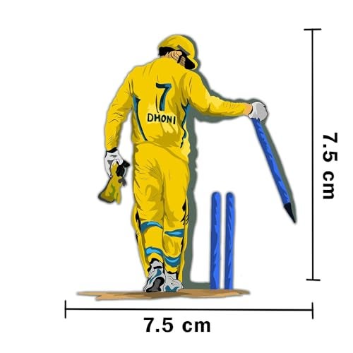 Deep Print Dhoni Acrylic Fridge Magnet, Dhoni Mahi Theme, Home Decor Gift, Birthday, Velentine, Boyfriend, Waterproof Glass-Like Finish - Image 3