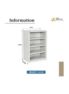 RIGID Steel Shoe rack without Door White 90x60x40cm  - Image 4