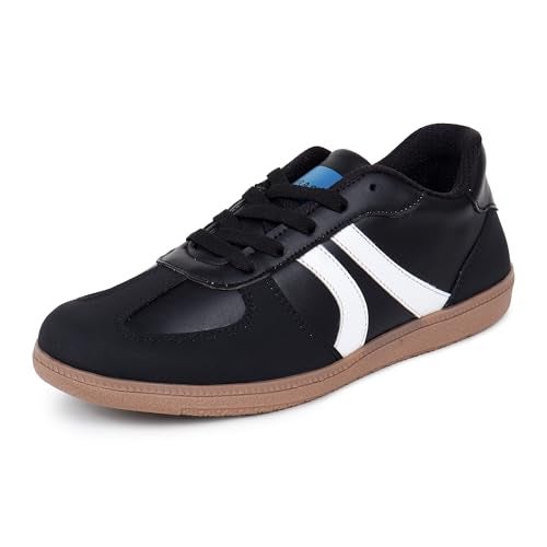 TRASE Women Shoes Sneakers | Lightweight Lace-up Casual Shoes | Comfortable Fashion Sneakers | Trendy Footwear for Walking, Running, Daily Use, Outdoor Activities (Black-White, 7 UK) - Image 1
