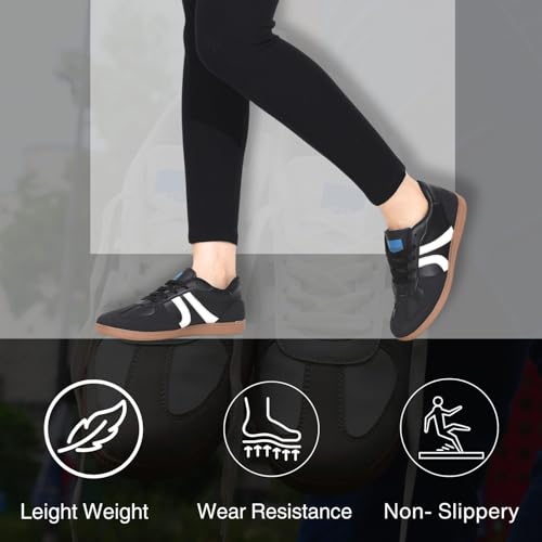 TRASE Women Shoes Sneakers | Lightweight Lace-up Casual Shoes | Comfortable Fashion Sneakers | Trendy Footwear for Walking, Running, Daily Use, Outdoor Activities (Black-White, 7 UK) - Image 4