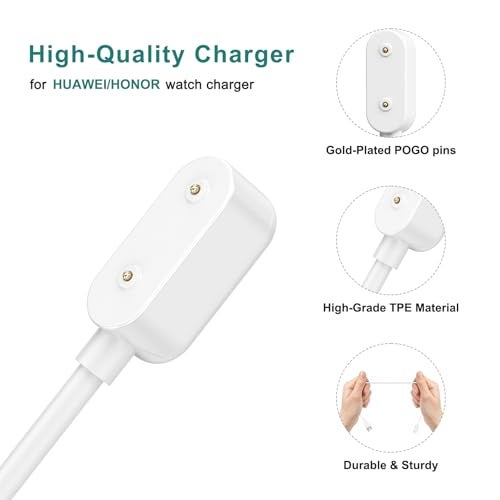 Meliya Charging Cable for Huawei Band 10 9 8 7 6/ Honor Band 6 / Watch ES/Watch FIT，Fast USB Smart Watch Charging Cable Cord 3.3ft (100cm),White - Image 2
