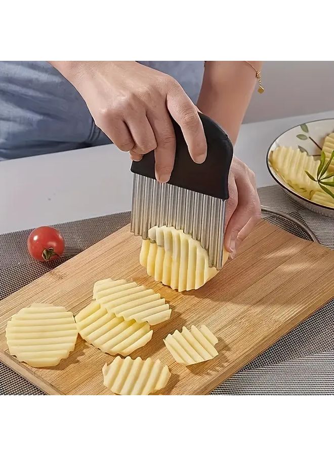 Stainless Steel Wrinkle Wave Slicing Knife For Fruits Vegetables And Perfect French Fries - Image 5