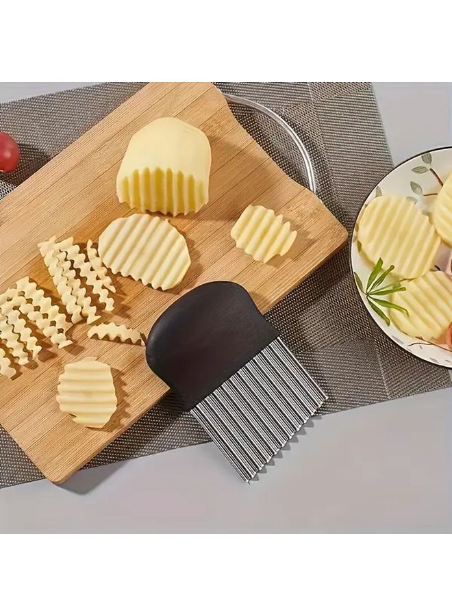Stainless Steel Wrinkle Wave Slicing Knife For Fruits Vegetables And Perfect French Fries - Image 4