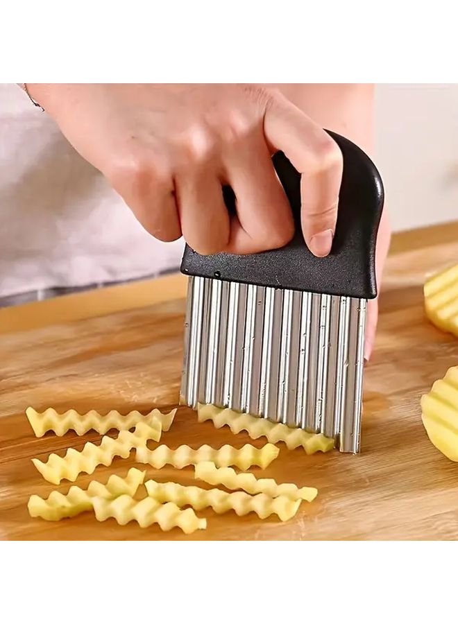 Stainless Steel Wrinkle Wave Slicing Knife For Fruits Vegetables And Perfect French Fries - Image 1