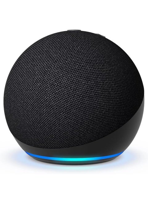 Eco Dot (5th Gen) smart bluetooth speaker with vibrant sound and Alexa Use your voice to control smart home devices play music or the Quran  and more (speaks English & Khaleeji) BLACK