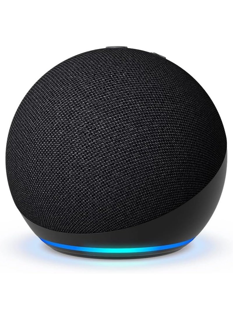 ECHO Eco Dot (5th Gen) smart bluetooth speaker with vibrant sound and Alexa Use your voice to control smart home devices play music or the Quran  and more (speaks English & Khaleeji) BLACK  - Image 1