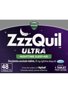 Vicks Nighttime Sleep Aid 25 mg 48 Tablets  - Image 1