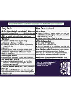 Vicks Nighttime Sleep Aid 25 mg 48 Tablets  - Image 2