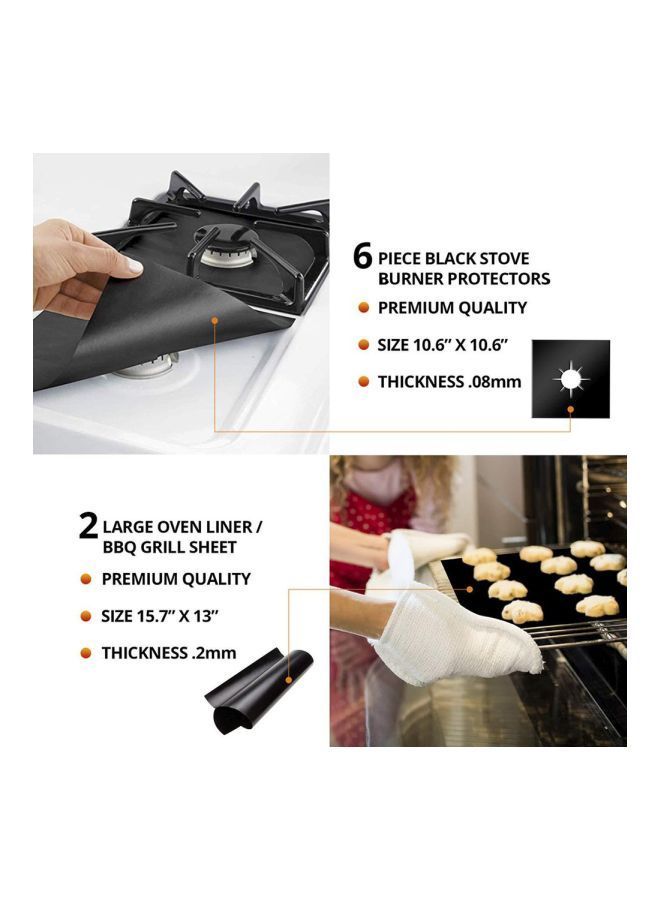 NIBEMINENT 4-Piece Gas Stove Cleaning Pad Set Black 270x270x21millimeter - Image 4