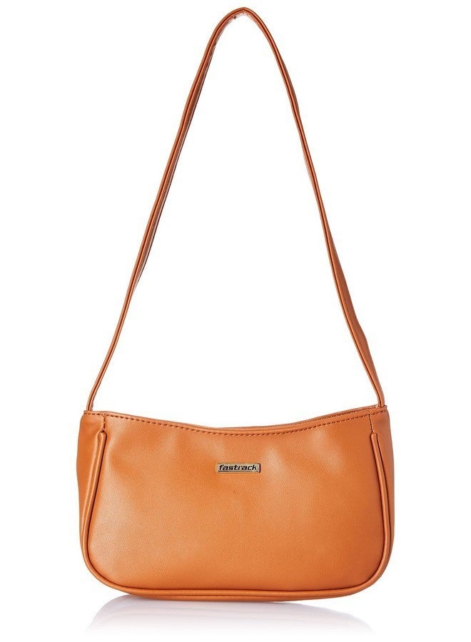 Fastrack Women‚Äôs Chic Minimalist Compact Casual Shoulder Bag (Orange Tan) - Image 1