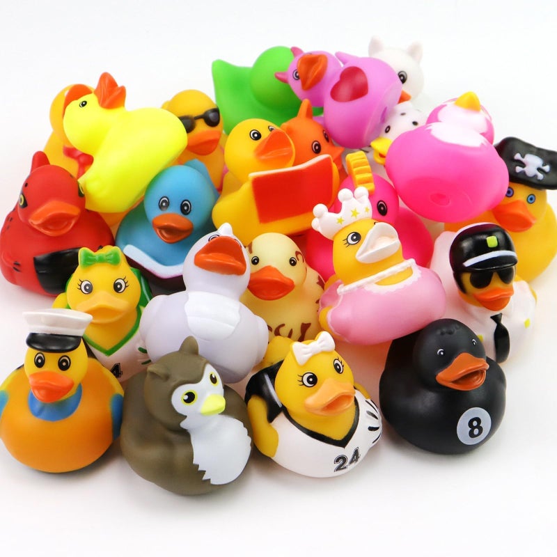 Fudragtn 24 Pcs Rubber Ducks 275 Inch Assorted Floater Ducking for Kids Baby Rubber Ducks in Bulk Bath ToyDucks for Cruise Party Favors Baby Birthday Shower Classroom Gifts - Image 2