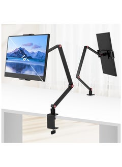 XiuWoo Portable Tablet Stand Holder, Monitor Stand Holder,Webcam Camera Ring Light Desk Mount with 360°Rotate Base,Fits for 4.7-16inch Phone,Tablet,Kindle,Switch  - Image 1