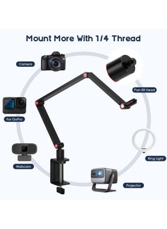 XiuWoo Portable Tablet Stand Holder, Monitor Stand Holder,Webcam Camera Ring Light Desk Mount with 360°Rotate Base,Fits for 4.7-16inch Phone,Tablet,Kindle,Switch  - Image 4
