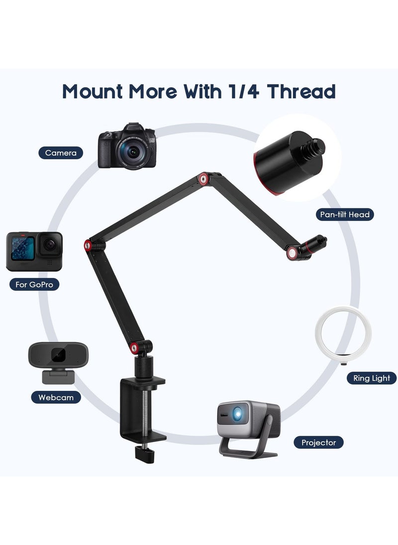 XiuWoo Portable Tablet Stand Holder, Monitor Stand Holder,Webcam Camera Ring Light Desk Mount with 360°Rotate Base,Fits for 4.7-16inch Phone,Tablet,Kindle,Switch  - Image 4