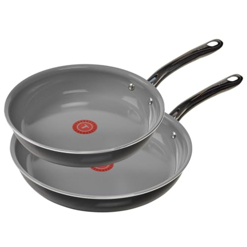 TFal Preserve Ceramic Nonstick Frying Pan 2Pc Set 85  11 Oven Broiler Safe up to 350F Cookware InoCeram Glide Technology Frying Pan Skillet Pots  Pans Black