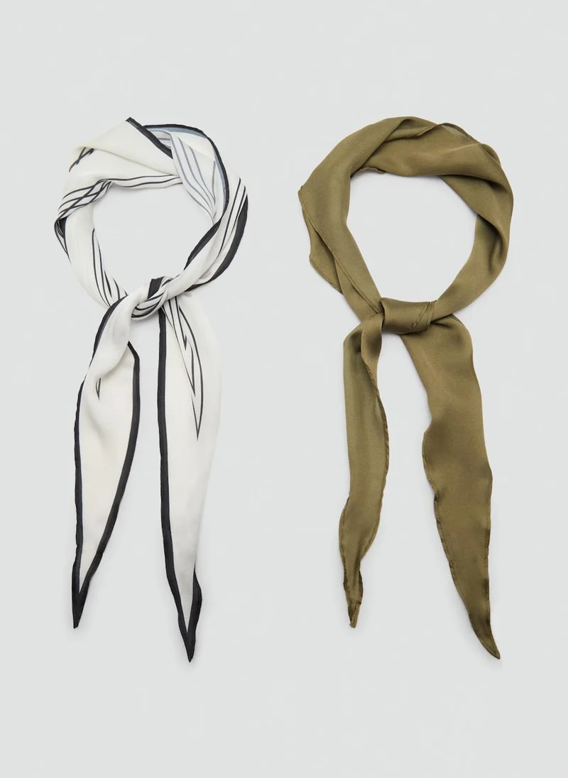 MANGO Set of 2 combined scarves