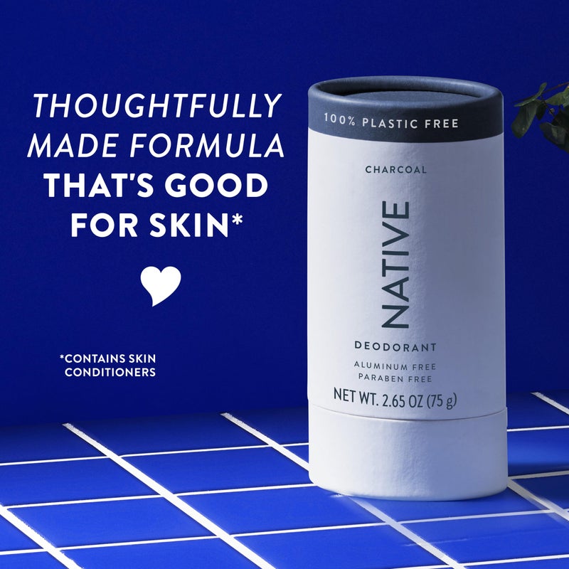 Native Plastic Free Deodorant Contains Naturally Derived Ingredients, 72 Hour Odor Control | Deodorant for Women and Men, Aluminum Free with Baking Soda, Coconut Oil and Shea Butter | Charcoal - Image 5
