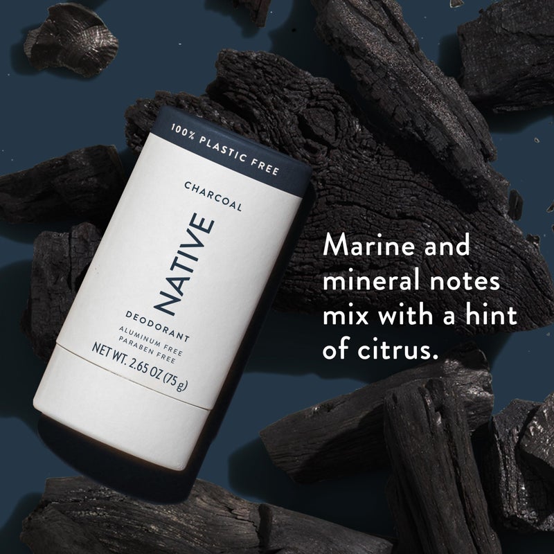 Native Plastic Free Deodorant Contains Naturally Derived Ingredients, 72 Hour Odor Control | Deodorant for Women and Men, Aluminum Free with Baking Soda, Coconut Oil and Shea Butter | Charcoal - Image 3