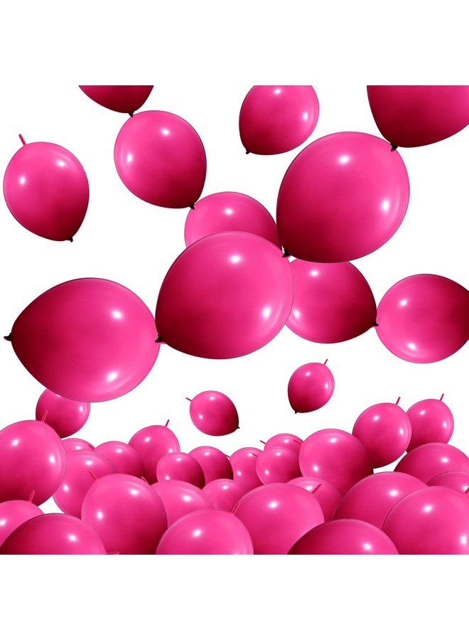 Meanplan 100 Pcs Link Balloon Linking Balloon Latex Linkable Balloons Connected Wedding Party Decoration (Rose Red 10 Inch) - Image 1