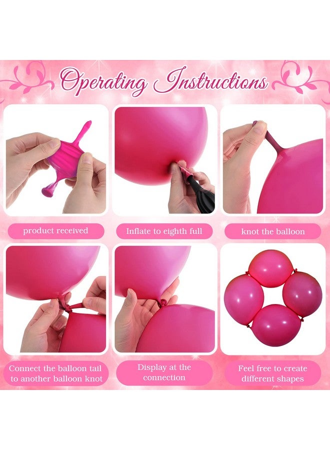 Meanplan 100 Pcs Link Balloon Linking Balloon Latex Linkable Balloons Connected Wedding Party Decoration (Rose Red 10 Inch) - Image 5