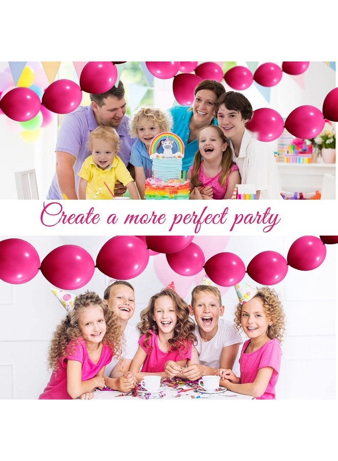 Meanplan 100 Pcs Link Balloon Linking Balloon Latex Linkable Balloons Connected Wedding Party Decoration (Rose Red 10 Inch) - Image 3