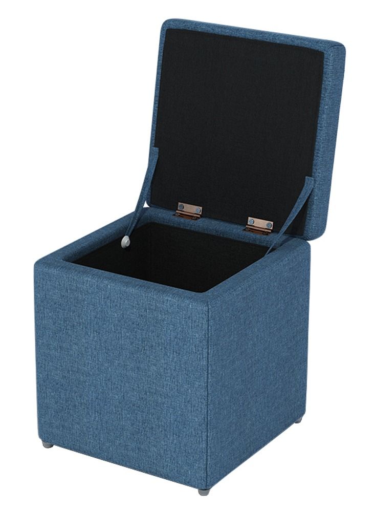 LINGWEI Foldable Chair Ottoman Linen Storage Stool Storage Box Change Shoe Chair Ottoman Bench  - Image 4