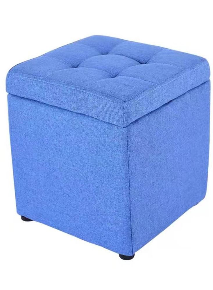 LINGWEI Foldable Chair Ottoman Linen Storage Stool Storage Box Change Shoe Chair Ottoman Bench  - Image 5