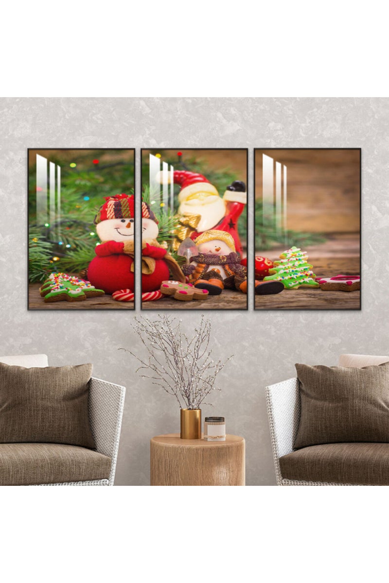 ماركتنا ثلاث لوحات جدارية خشبية بإطار وطبقة أكريليك شفافة - Image 1