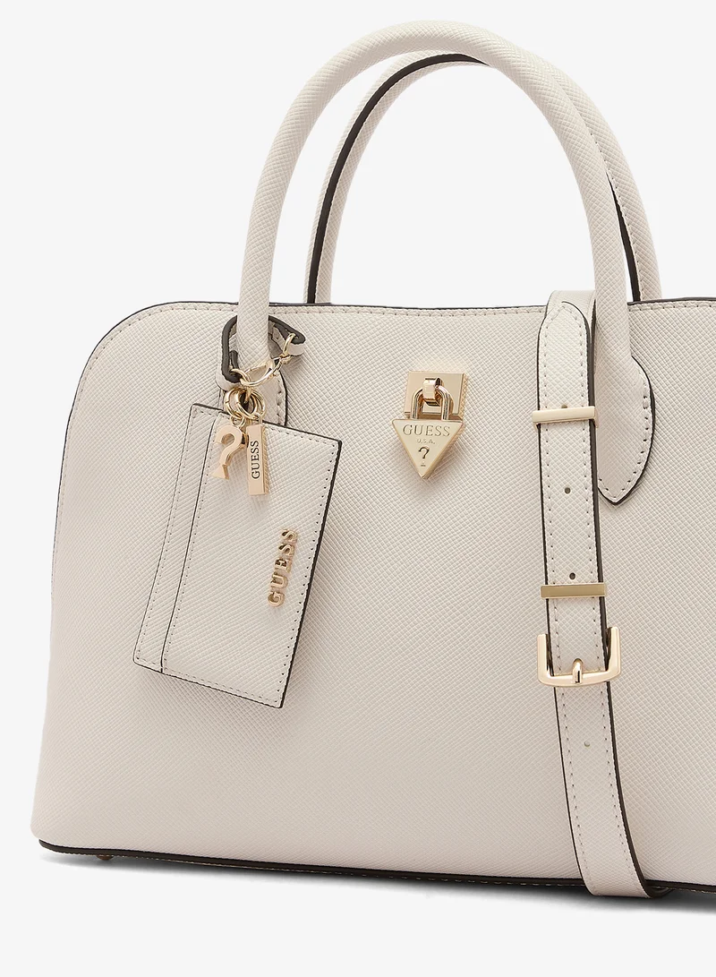 Guess OFF WHITE Patsie Satchel Bag for Women | Best Price UAE