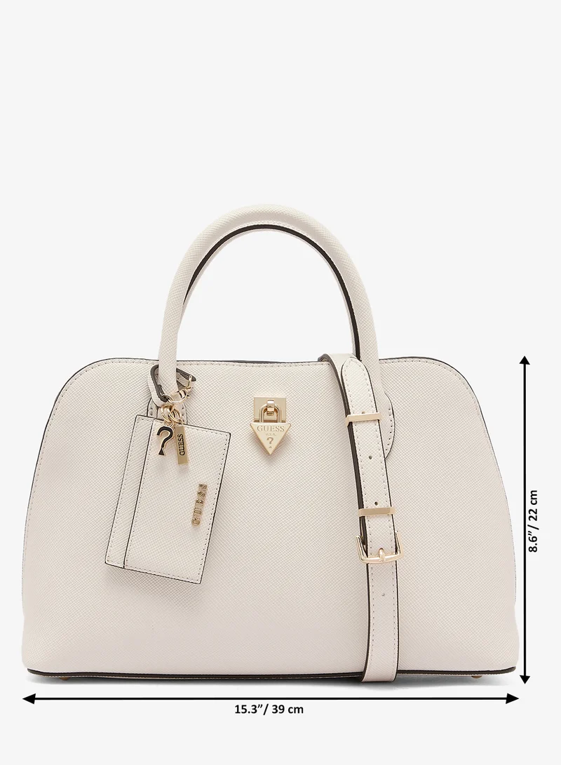Guess OFF WHITE Patsie Satchel Bag for Women | Best Price UAE