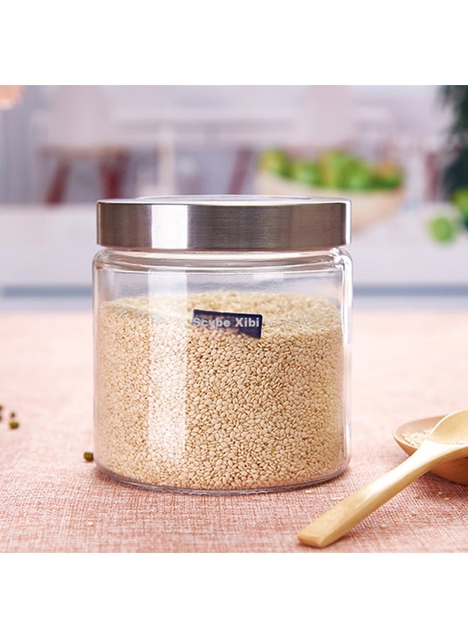 Scybe Glass Storage Jars, Airtight Containers, Glass Containers For Milk Powder, Tea Leaves, Grains, Storage Jars, Naji 900ml - Image 1