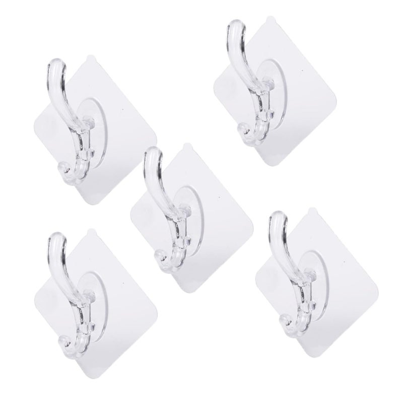 5 Pcs No Drill Towel Hooks Moisture Resistant Wall Hangers For Bathroom Hat Scarf - Image 2