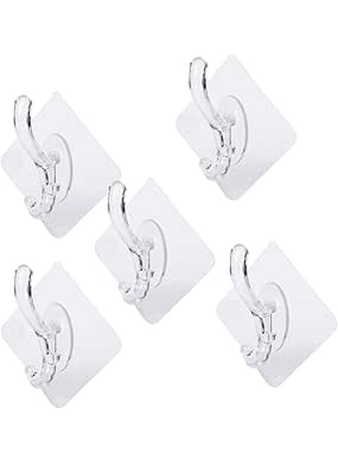 5 Pcs No Drill Towel Hooks Moisture Resistant Wall Hangers For Bathroom Hat Scarf - Image 1
