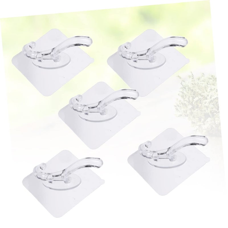 5 Pcs No Drill Towel Hooks Moisture Resistant Wall Hangers For Bathroom Hat Scarf - Image 4