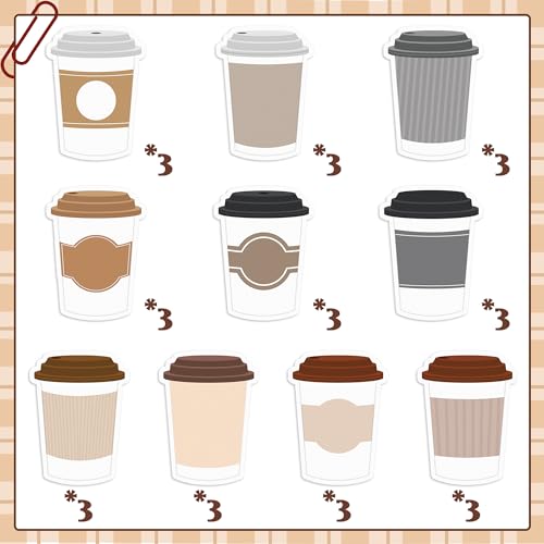 Xqumoi 30 Pack Coffee Cup Sticky Notes, Total 600 Sheets, Funny Self Sticky Notepads Memo Pads for Coffee Lover Office School Student Kids Gift Class Reward Birthday Party Favors Goodies Bag Fillers - Image 2