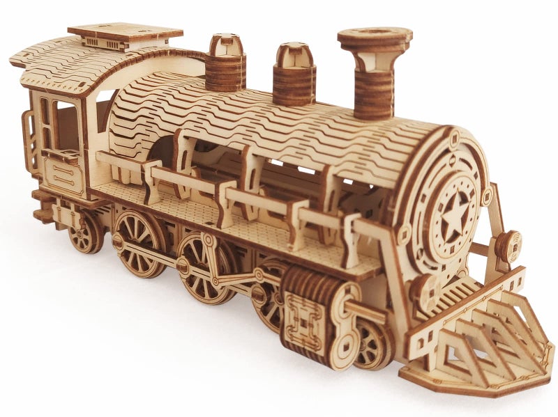 i-CHONY 3D Wooden Puzzle  DIY Mechanical Steam Train Model Kits  Wood Crafts Vehicle Building Model  Wooden STEM Brain Teaser Puzzle  Steam Train Christmas Birthday Gifts for Adults  Teens - Image 3