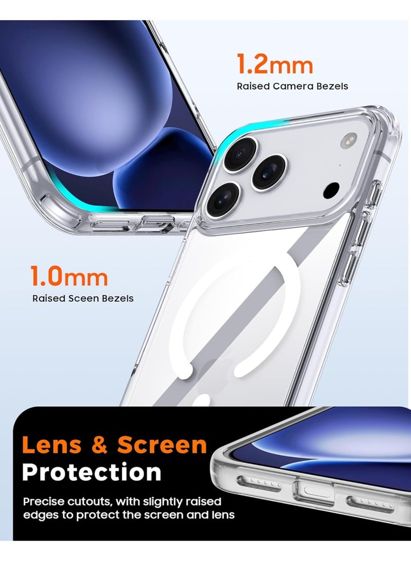 أنيوغرو متوافق مع غطاء Apple iPhone 17 Pro،  دعم MagSafe المغناطيسي، غطاء iPhone 17 Pro الشفاف مع زر كاميرا مستقل، حماية من السقوط بمستوى عسكري - شفاف - Image 5