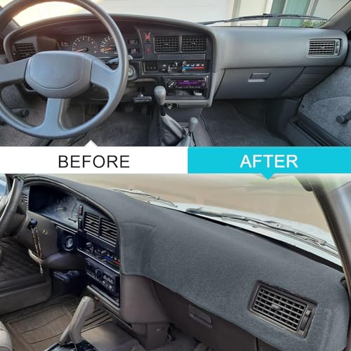 HanLanKa Dashboard Cover Dash Cover Mat Pad Custom Fit for Toyota 4Runner Pickup Truck 1989 1990 1991 1992 1993 1994 19958995 Dark Gray - Image 3