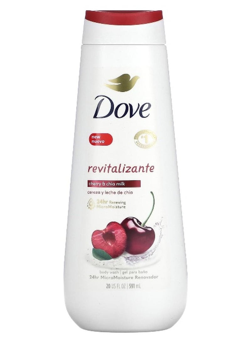 Dove دوف، غسول الجسم، حليب الكرز والشيا، 20 أونصة سائلة (591 مل) - Image 1