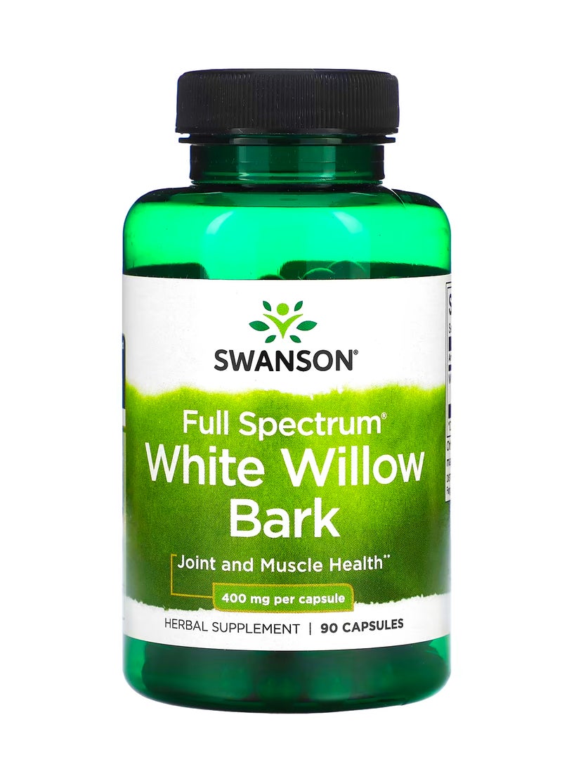 سوانسون لحاء الصفصاف الأبيض كامل الطيف ، 400 ملجم ، 90 كبسولة