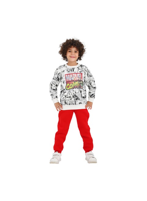 Boy Inner Fleece the Marvel Comics Print Winter Pajama Set
