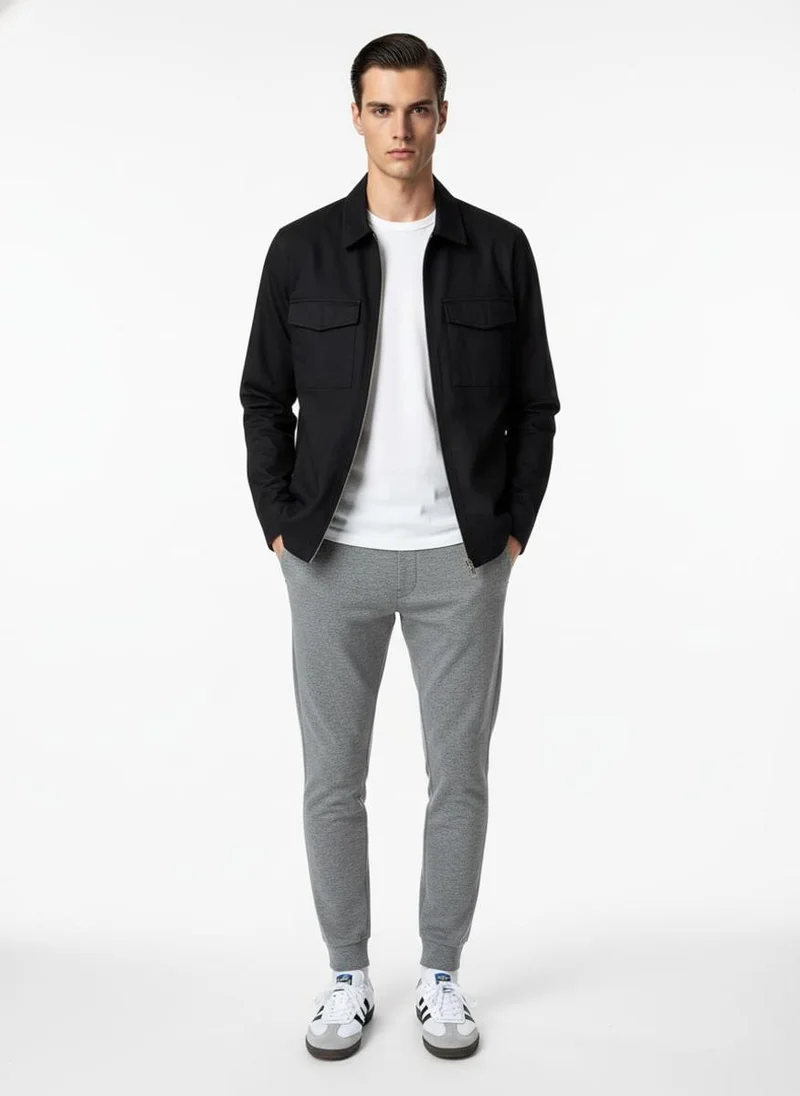 NOBERO Nobero Zip Open Cotton Twill Jacket | Men’s Jacket | Regular Fit | Cotton Twill | Durable Structured Fabric | Full Zip Opening + Everyday Utility Pockets