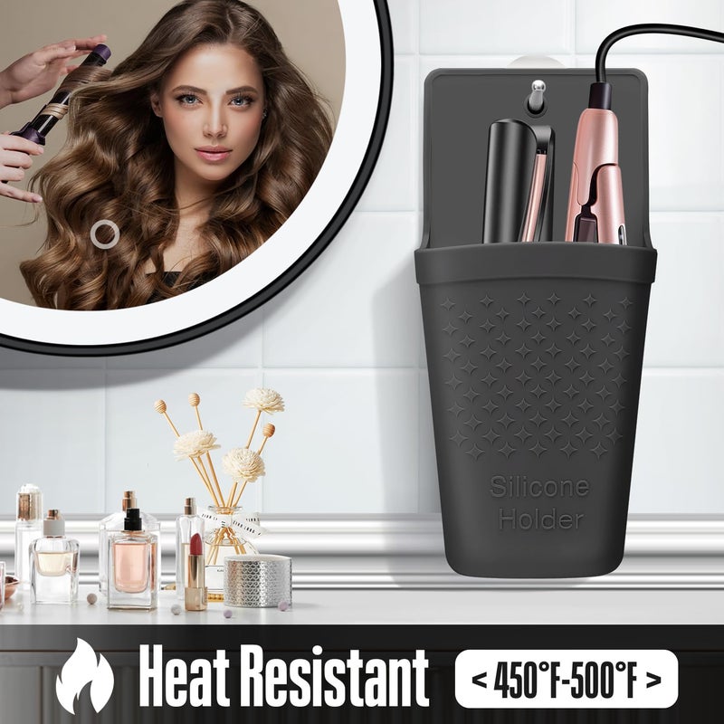 Crowatts Heat Resistant Silicone Hair Iron Mat And Pouch Portable Travel Hair Straightener Mat And Holder For Hair Styling Tools.1 Pack.(Black) - Image 3