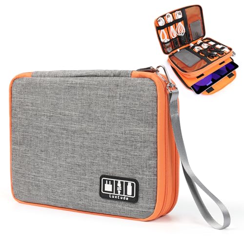 Luxtude Travel Cable Organizer Bag, Electronic Organizer Travel Case Large, Cord Organizers Bag, Tech Bag for Cable Storage/Cord Storage/iPad Pro(up to 11")/Wall Charger/Electronic Accessories - Image 1